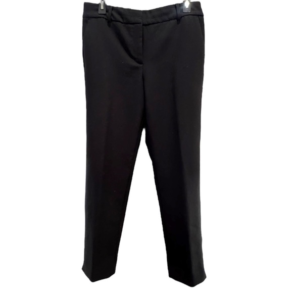 TALBOTS SIZE 10 BLACK HAMPSHIRE STRAIGHT ANKLE PANTS POLY-VISCOSE-SPANDEX - Picture 2 of 12